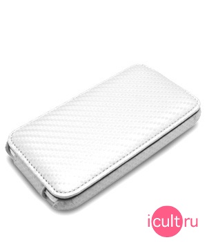   Melkco Leather Case for Apple iPhone 3G/3G S - Jacka Type (Carbon Fiber Pattern - White)