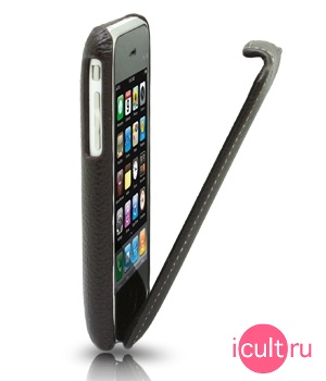   Melkco Leather Case for Apple iPhon 3G /3G S - Jacka Type (Carbon Fiber Pattern - Brown)