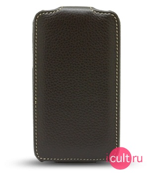   Melkco Leather Case for Apple iPhon 3G /3G S - Jacka Type (Carbon Fiber Pattern - Brown)