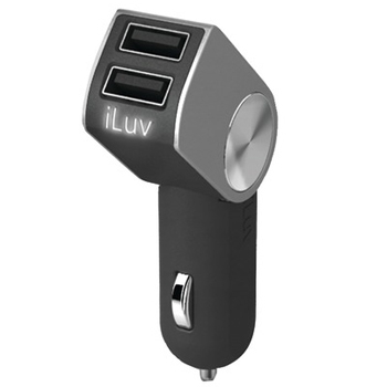  iLuv DualPin Dual USB Car Charger Black 2.1A/2USB  USB   iAD610BLK