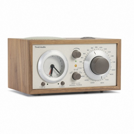   Tivoli Audio Model Three Clock Radio Walnut/Beige 