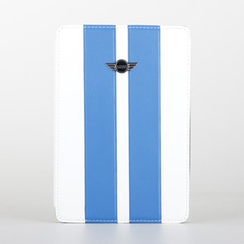 - Mini Cooper Leather Flip Case White/Blue  iPad mini 1/2/3 /