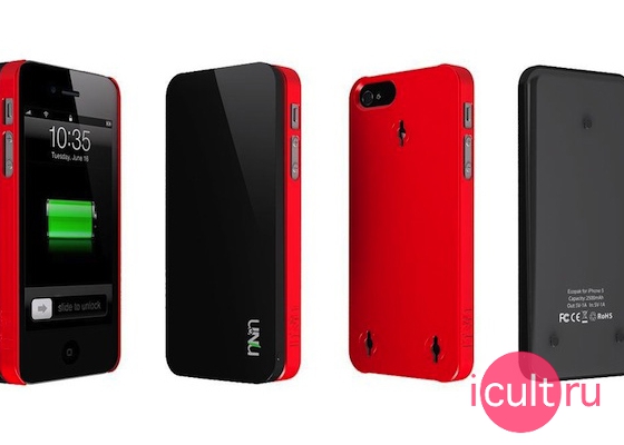 uNu Ecopak Case Snap-On Case and Detachable Battery Black/Red