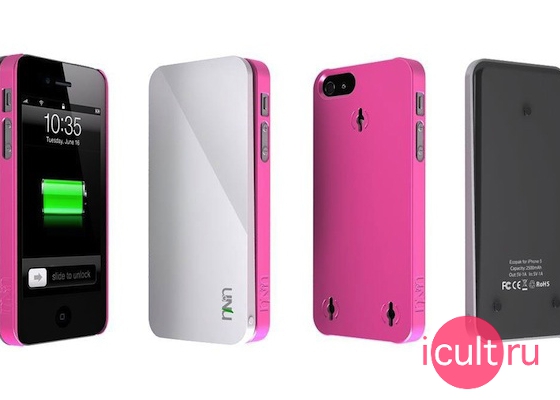 uNu Ecopak Case Snap-On Case and Detachable Battery White/Pink