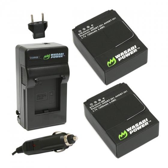   + 2  Wasabi Power Battery (2-Pack) And New Charger    GoPro Hero 3/3+