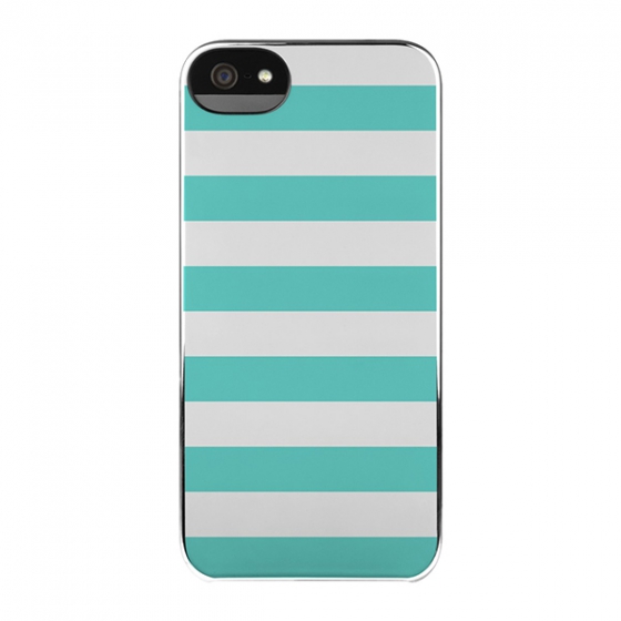  Incase Stripes Snap Case Silver Chrome/Blue Stripes  iPhone 5/SE / CL69154