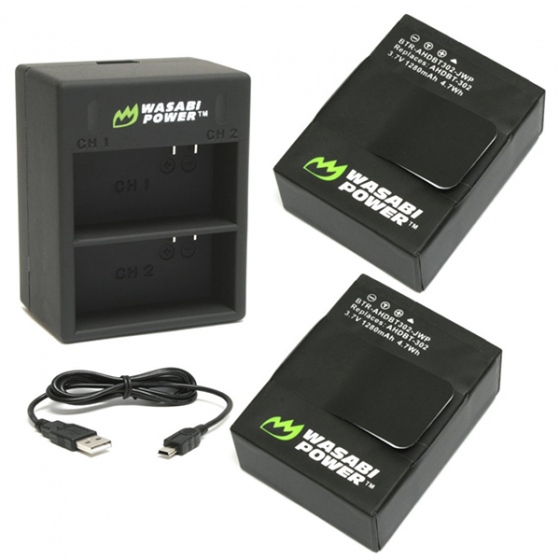   + 2  Wasabi Power Battery (2-Pack) And Dual Charger    GoPro Hero 3/3+
