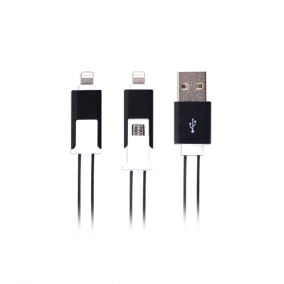  Ainy Lightning/Micro USB 1  Black/White / FA-025A