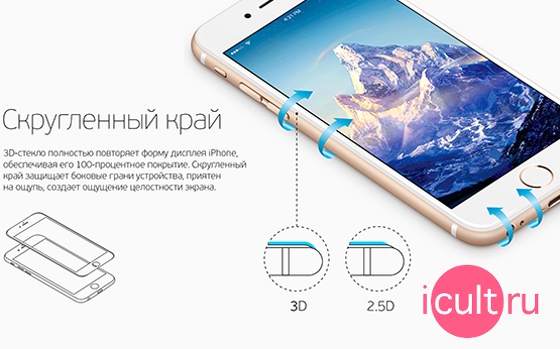 Deppa Glass 3D 0.3  Black iPhone 6/6S Plus