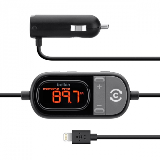 Автомобильный FM трансмиттер Belkin TuneCast Auto Live для iOS устройств черный F8J055VF