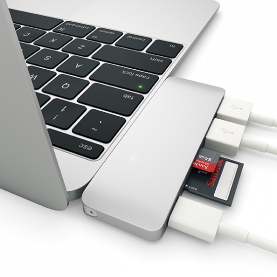 USB-C  Satechi USB Hub 2USB/1USB-C Silver  ST-TCUPS
