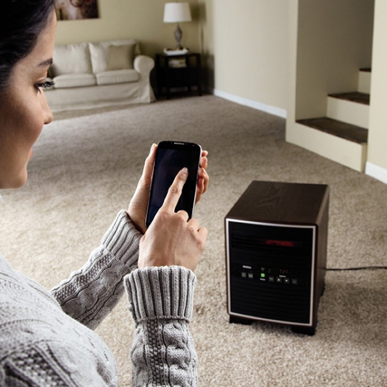 Умный Wi-Fi обогреватель Holmes Large Room Smart Heater with WeMo 1000Watts черный/коричневый HRH7404WE-NM