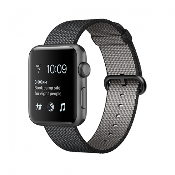 - Apple Watch Series 2 42  Space Gray/Black Woven Nylon -/ MP072