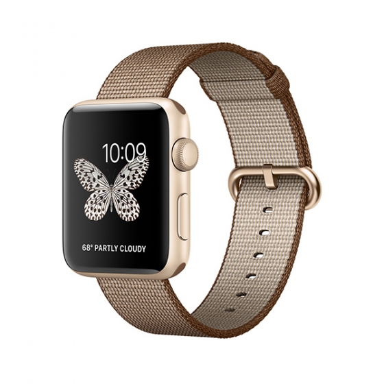 - Apple Watch Series 2 42  Gold/Toasted Coffee/Caramel Woven Nylon / MNPP2