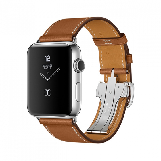 - Apple Watch Series 2 42  Stainless Steel/Fauve Barenia Leather Single Tour Deployment Buckle / MNQ32