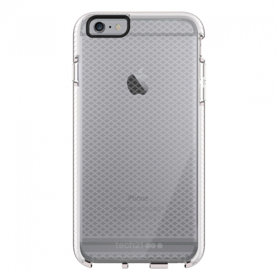 Ультрапрочный чехол Tech21 Evo Check Clear/White для iPhone 6/6S Plus прозрачный/белый T21-5157