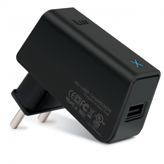 Адаптер питания iLuv iAD 517 Black 2.1A/1USB для USB устройств черный IAD517VDE