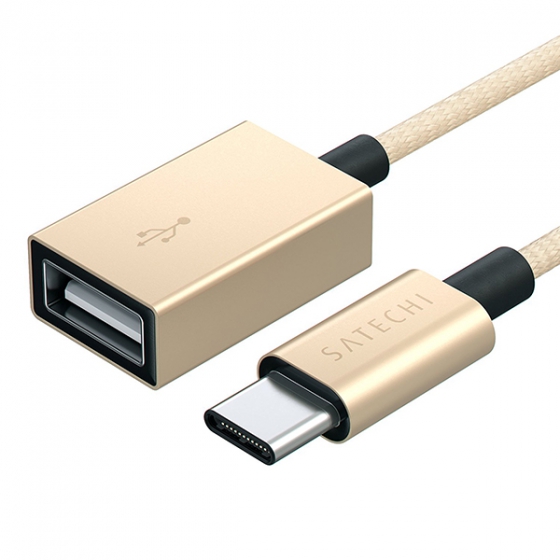  Satechi Aluminum USB-C to USB-A Adapter 15 . Gold  ST-TCCAG