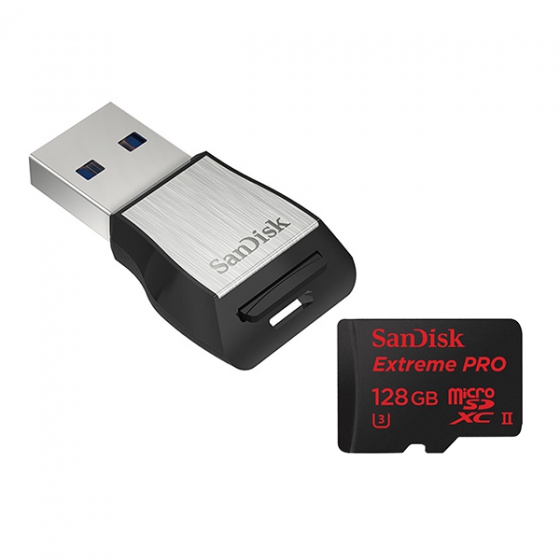   SanDisk Extreme Pro 128GB MicroSDXC Class 10/UHS-II/U3/275 / SDSQXPJ-128G-GN6M3