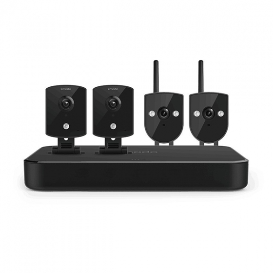 Комплект Wi-Fi камер наблюдения (без HDD) Zmodo Replay 4 шт. черные ZM-KW1002