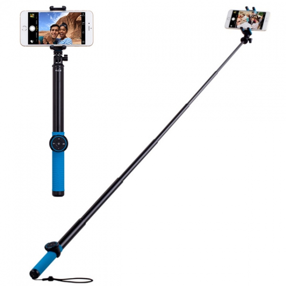 Телескопический монопод-штатив с Bluetooth пультом Momax Selfie Pro Selfie Pod 30-150 см. для смартфонов синий/черный KMS8