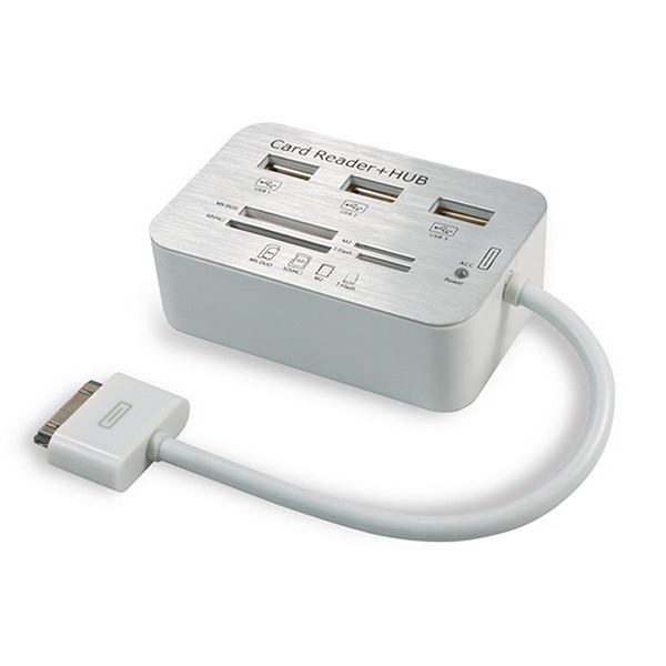 USB адаптер + кард-ридер Connection Kit Card Reader белый/серебристый OT-2121