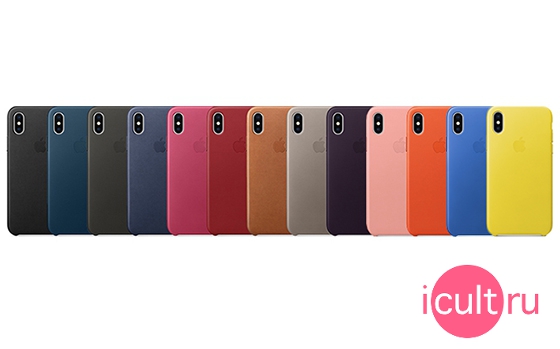Apple Leather Case Pink Fuchsia iPhone X