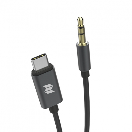Аудиокабель Rock 3.5 mm to USB-C Audio Cable 1 метр Black черный RAU0552