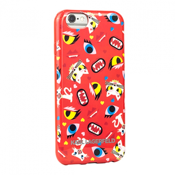   Lagerfeld Monster Choupette All Over Print Red  iPhone 6/6S  KLHCP6MCP