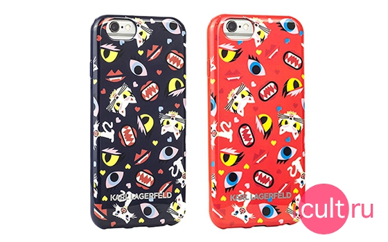 Lagerfeld Monster Choupette All Over Print Red iPhone 6/6S