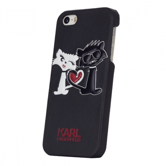Чехол Lagerfeld Choupette in Love Black для iPhone 5/SE черный KLHCP5CL1