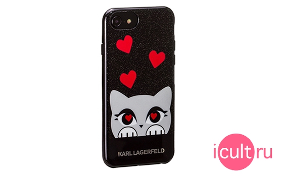Lagerfeld Double Layer Choupette Valentine Glitter iPhone 7/8