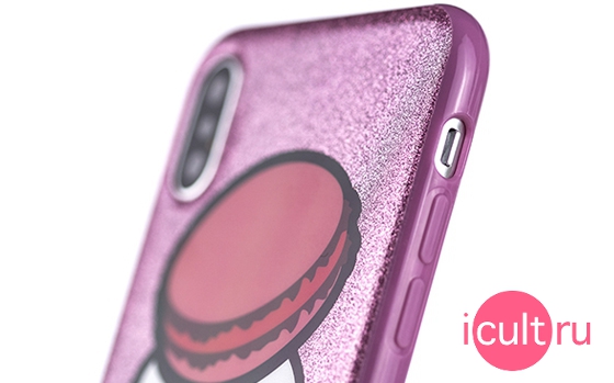 Lagerfeld Double Layer Macaroon Glitter iPhone X