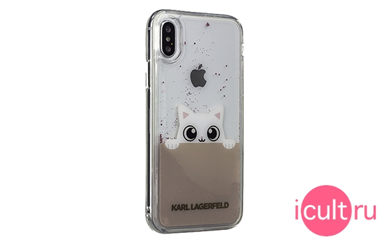 Lagerfeld Liquid Glitter Peek A Boo iPhone X