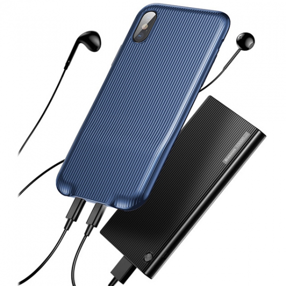 Baseus Audio Case 2xLightning Dark Blue  iPhone X - WIAPIPHX-VI15