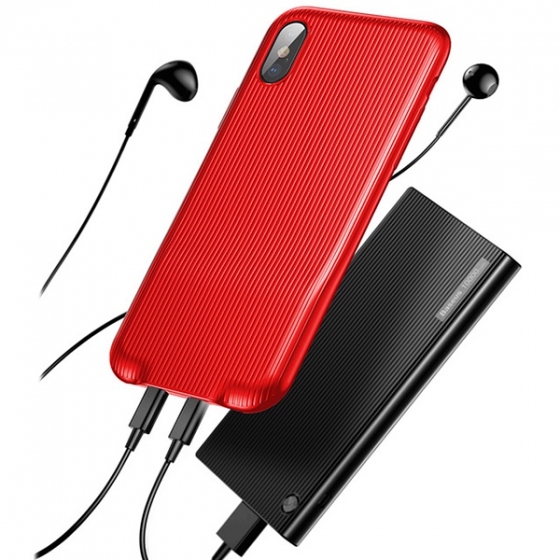  Baseus Audio Case 2xLightning Red  iPhone X  WIAPIPHX-VI09
