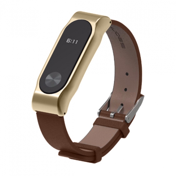   MiJobs Leather Band Gold/Brown  Xiaomi Mi Band 2 /