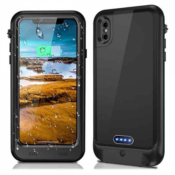    Temdan Waterproof Battery Case 3400mAh Black  iPhone X 
