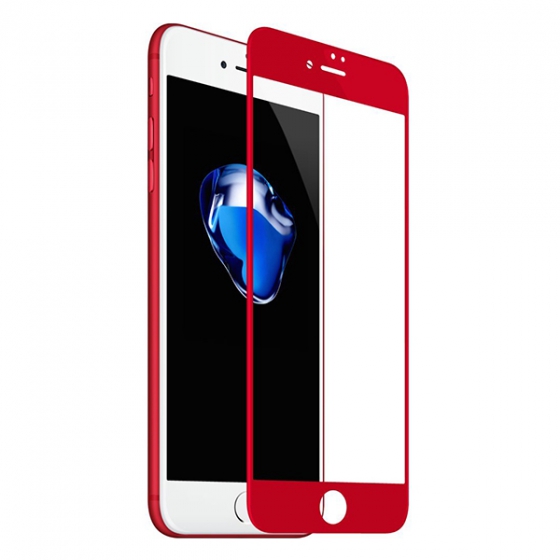 Защитное стекло Baseus PET Soft 3D Tempered Glass 0.23 мм для iPhone 7/8 Plus красное/прозрачное SGAPIPH7P-PE09