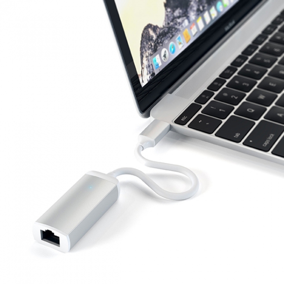  Satechi Aluminum USB-C to Ethernet Adapter Silver  ST-TCENS