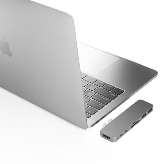 USB-C хаб Hyper HyperDrive Duo Hub 2USB/2USB-C/1HDMI для MacBook Pro 13/15&quot; 2016/17 темно-серый GN28B-Gray