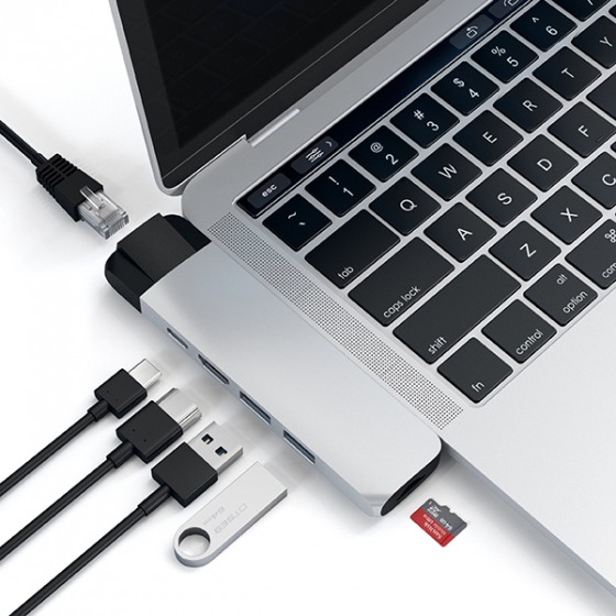 USB-C  Satechi Pro Hub 2USB/1USB-C/1HDMI/1Ethernet Silver  MacBook Pro 13&quot;/15&quot; 2016/17  ST-TCPHES