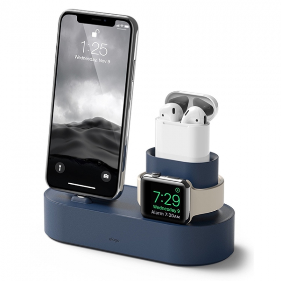 Док-станция Elago Charging Hub 3 in 1 Jean Indigo для iPhone/Apple Watch/AirPods темно-синий EST-TRIO-JIN