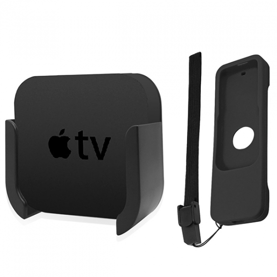 Крепеж на стену/заднюю панель тв + чехол SourceTon TV Mount для Apple TV 4/5 черные