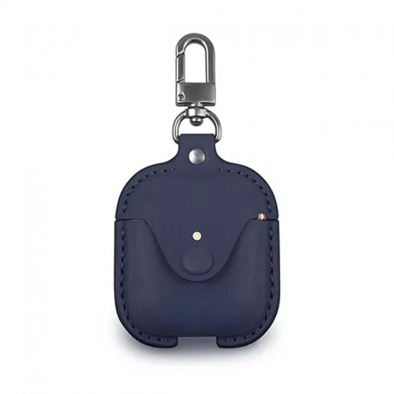 Кожаный чехол + карабин Cozistyle Leather Case Blue Depth для Apple AirdPods Case темно-синий CLCPO002