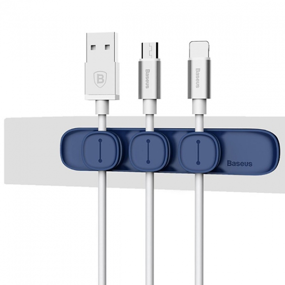 Комплект магнитных держателей для проводов Baseus Peas Cable Clip 3 шт. Blue синие ACWDJ-03