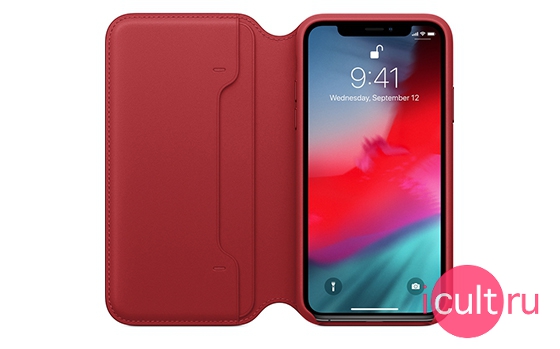 Apple Leather Folio Case (PRODUCT) Red iPhone XS