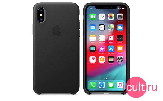 Apple Leather Case Black iPhone XS