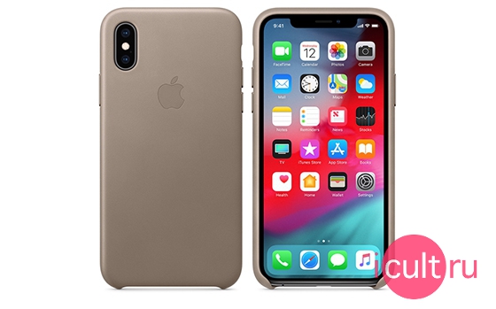 Apple Leather Case Taupe iPhone XS