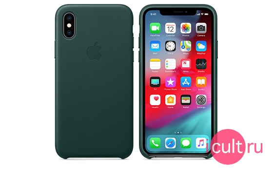 Apple Leather Case Forest Green iPhone XS